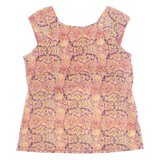 Womens Printed Blouse Red Sleeveless Crazy Pattern L