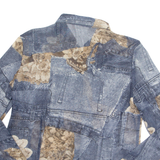 CHRIS LINE Sheer Womens Printed Shirt Blue Collared Crazy Pattern UK 16