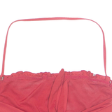 TEZENIS Womens Halter Neck Top Red Button Neck Sleeveless S