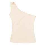 MOTIVI Womens Top Gold Button Neck One Shoulder M