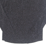 LINEA Glitter Womens Blouse Black Long Sleeve Nylon L
