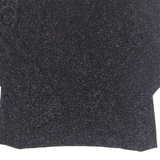 LINEA Glitter Womens Blouse Black Long Sleeve Nylon L