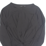ZARA Womens Wrap Shirt Black Long Sleeve XS