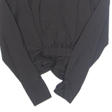 ZARA Womens Wrap Shirt Black Long Sleeve XS