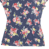 LOVE ON TAP Womens Printed Top Blue Floral M