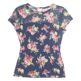 LOVE ON TAP Womens Printed Top Blue Floral M