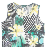 KINGFIELD Womens Printed Vest Yellow Sleeveless Floral M