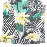 KINGFIELD Womens Printed Vest Yellow Sleeveless Floral M
