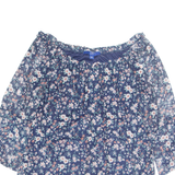 APT. 9 Womens Printed Blouse Blue Long Sleeve Floral M