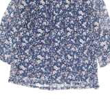APT. 9 Womens Printed Blouse Blue Long Sleeve Floral M