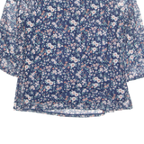 APT. 9 Womens Printed Blouse Blue Long Sleeve Floral M