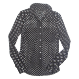 INTERNATIONAL CONCEPTS Sheer Womens Printed Shirt Black Nylon Spotted S