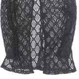 MIDNIGHT GLO Womens Kimono Blouse Black Long Sleeve Nylon M