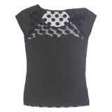 Womens Top Black Polka Dot M