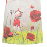 ANATOPIK My Little Devil Womens Printed Top Red Sleeveless Crazy Pattern M