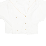Womens Blouse White V-Neck M