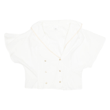 Womens Blouse White V-Neck M