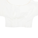 Womens Blouse White V-Neck M