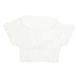 Womens Blouse White V-Neck M