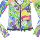 Womens Printed Blouse Green V-Neck Long Sleeve Floral S