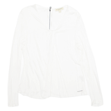 BURBERRY London Womens Blouse White V-Neck Long Sleeve M