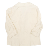 Embroidered Womens Shirt Cream Collared Long Sleeve L