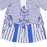 Womens Printed Top Blue Off Shoulder Striped M