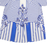 Womens Printed Top Blue Off Shoulder Striped M