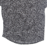 Cheetah Womens Printed Top Grey Animal Print M