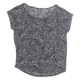 Cheetah Womens Printed Top Grey Animal Print M