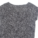 Cheetah Womens Printed Top Grey Animal Print M