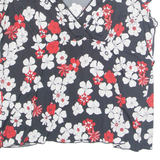 SELF-ESTEEM Womens Printed Blouse Black V-Neck Floral XL