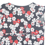 SELF-ESTEEM Womens Printed Blouse Black V-Neck Floral XL