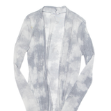 PIMKIE Tie-dye Womens Kimono Blouse Grey Button Neck Long Sleeve S