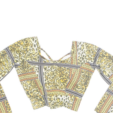 Cheetah Womens Cropped Top Yellow Long Sleeve Animal Print M