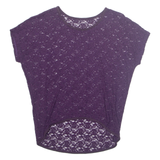 Lace Womens Top Purple L