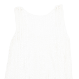 Crochet Womens Blouse Cream Sleeveless XL