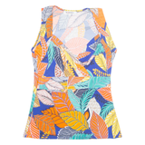 MORGAN Womens Printed Top Orange V-Neck Sleeveless Floral S