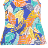 MORGAN Womens Printed Top Orange V-Neck Sleeveless Floral S