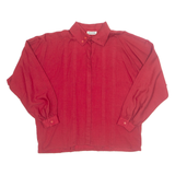 LINEA INESSA Womens Oversized Shirt Red Collared Long Sleeve M