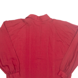 LINEA INESSA Womens Oversized Shirt Red Collared Long Sleeve M