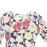 ANTONELLE Womens Printed Blouse Yellow V-Neck Floral M