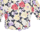 ANTONELLE Womens Printed Blouse Yellow V-Neck Floral M