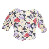 ANTONELLE Womens Printed Blouse Yellow V-Neck Floral M