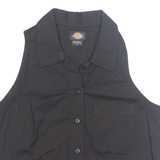 DICKIES Womens Shirt Black Collared Sleeveless S