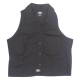 DICKIES Womens Shirt Black Collared Sleeveless S