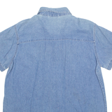 BASIC EDITIONS Womens Shirt Blue Collared Floral M