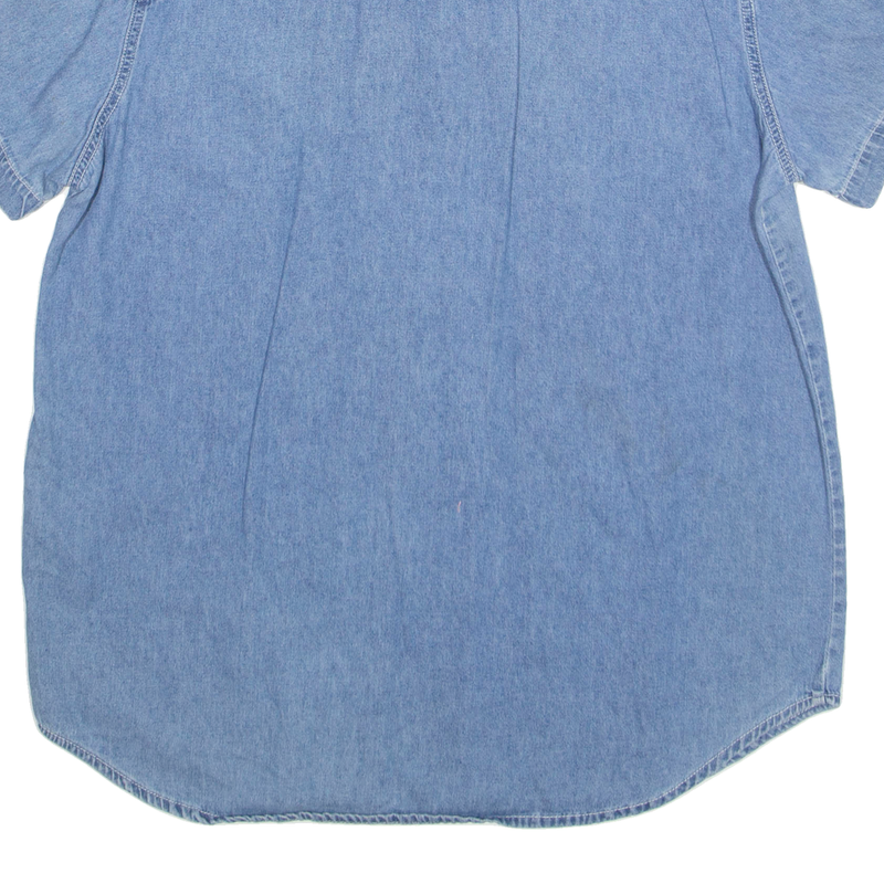 BASIC EDITIONS Womens Shirt Blue Collared Floral M