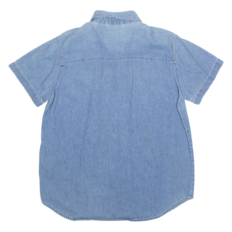 BASIC EDITIONS Womens Shirt Blue Collared Floral M