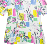 SCIROCCO Womens Printed Shirt White Viscose Floral L